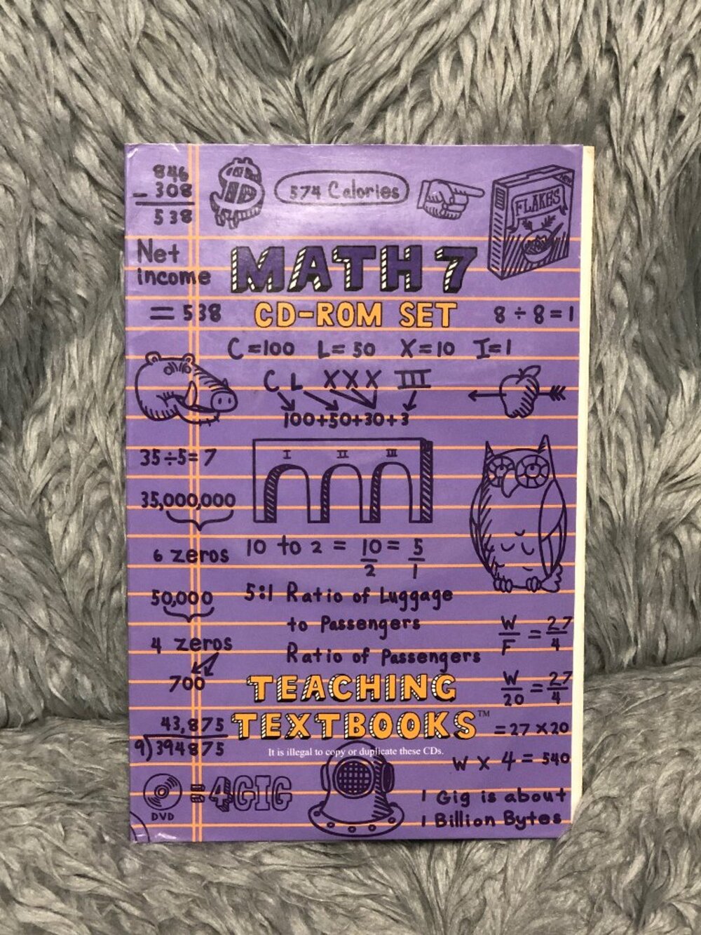 TEACHING TEXTBOOKS Math 7 CDs Self-Grading Homeschool Digital Sabouri